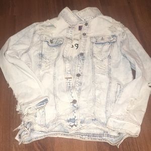 Destroyed oversized jean jacket